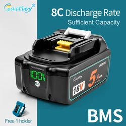 Waitley lithium Batteries Replacement Battery 18V 5Ah 5000mAh for Makita 18 V power tool BL1830 BL1840 BL1850 BL1860 18 v 5A