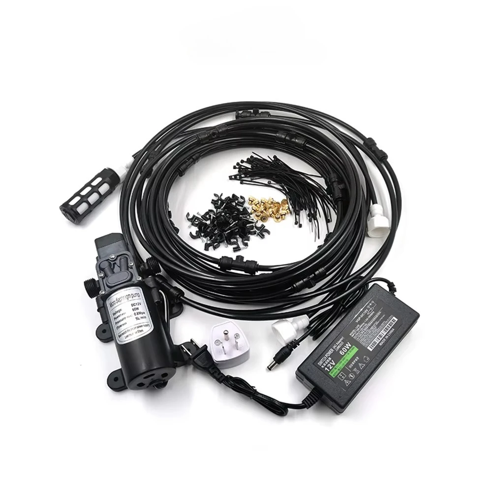 Low Pressure Spray System 12V Pump Set Comes with Filter for Outdoor Cooling and Humidification Agricultural Irrigation