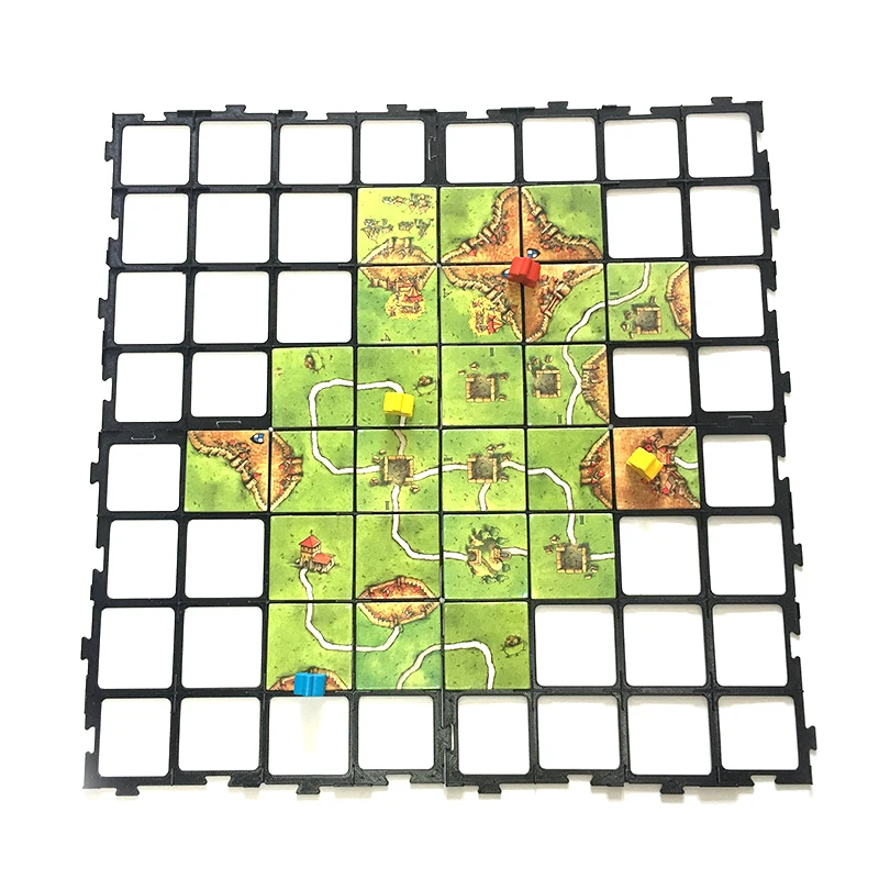 

3D printed game accessories - CARCASSONNE GRID NETWORK board game shelf - Card City DIY card game board