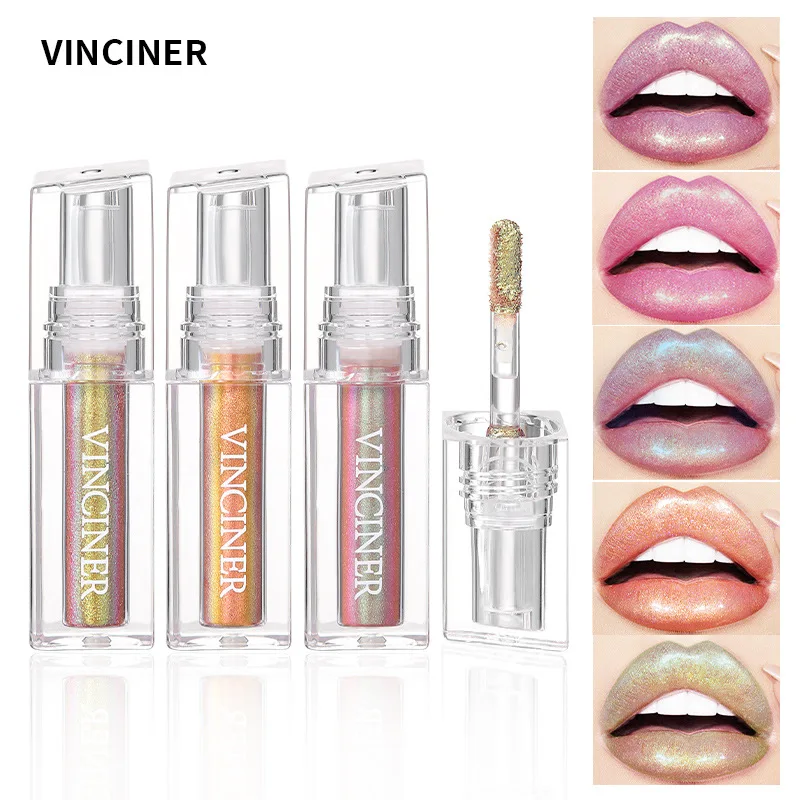 VINCINER New Lip Gloss Shine Pearl Metallic Gloss Texture Fashion Design Waterproof Lasting Hold Makeup Liquid Lipstick 3.2ml