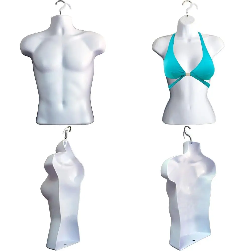 

Белые мужские и женские манекены с округлой талией для литья под давлением, размеры S-M, с крючком для подвешивания