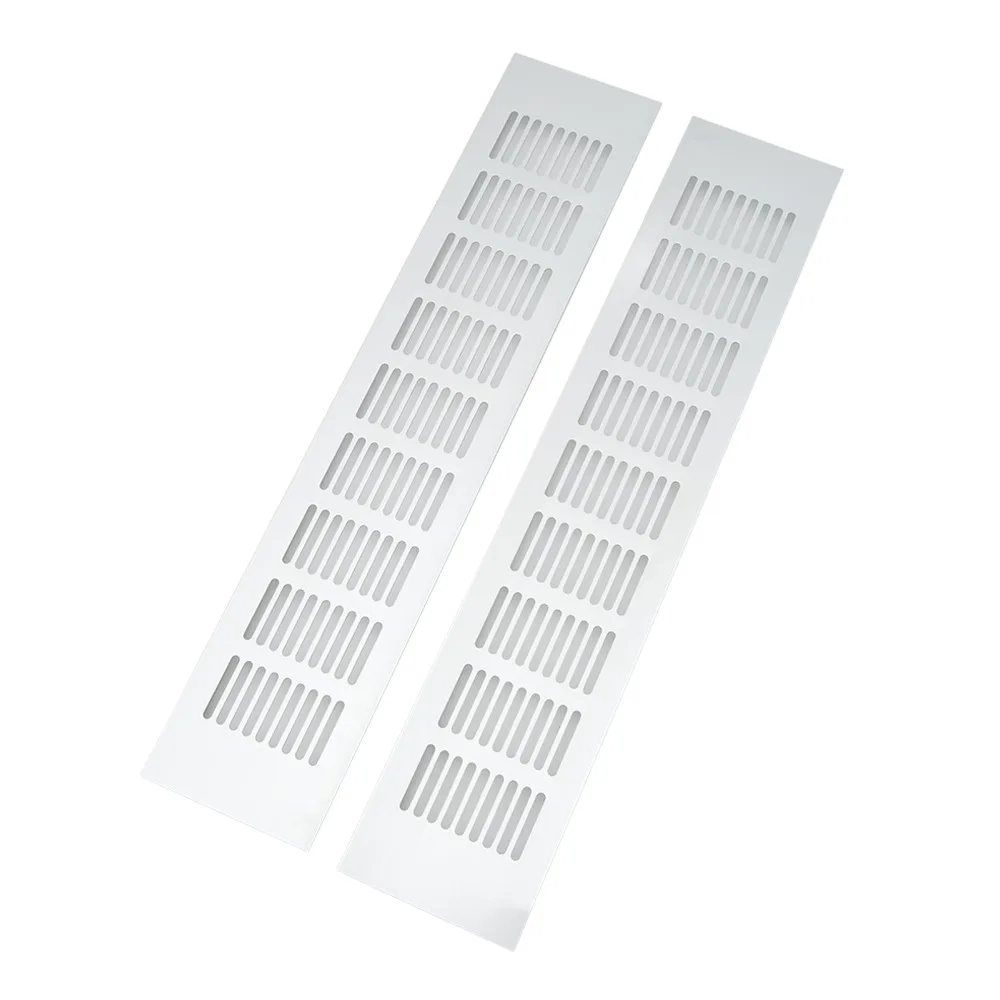 

2 Pcs Set Multiple sizes Air Vent Rectangular Aluminium Alloy Vent Plate Metal Louvered White Color Ventilation Grille Cover