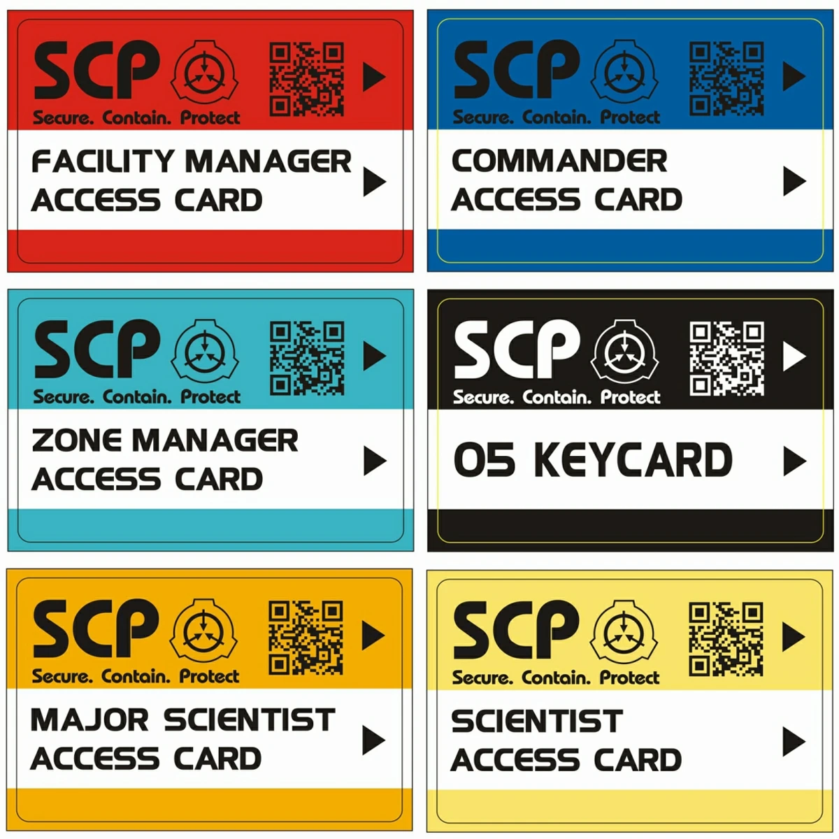 SCP foundation GUARD secret PVC hard card Special Logo Cosplay Access Grade id keyCards or-001