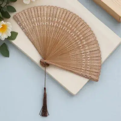 

1pc Silk Folding Bamboo Handmade Chinese Fan Party Stage Decoration Portable Lightweight Travel Fan Birthday Gift Home Art Decor
