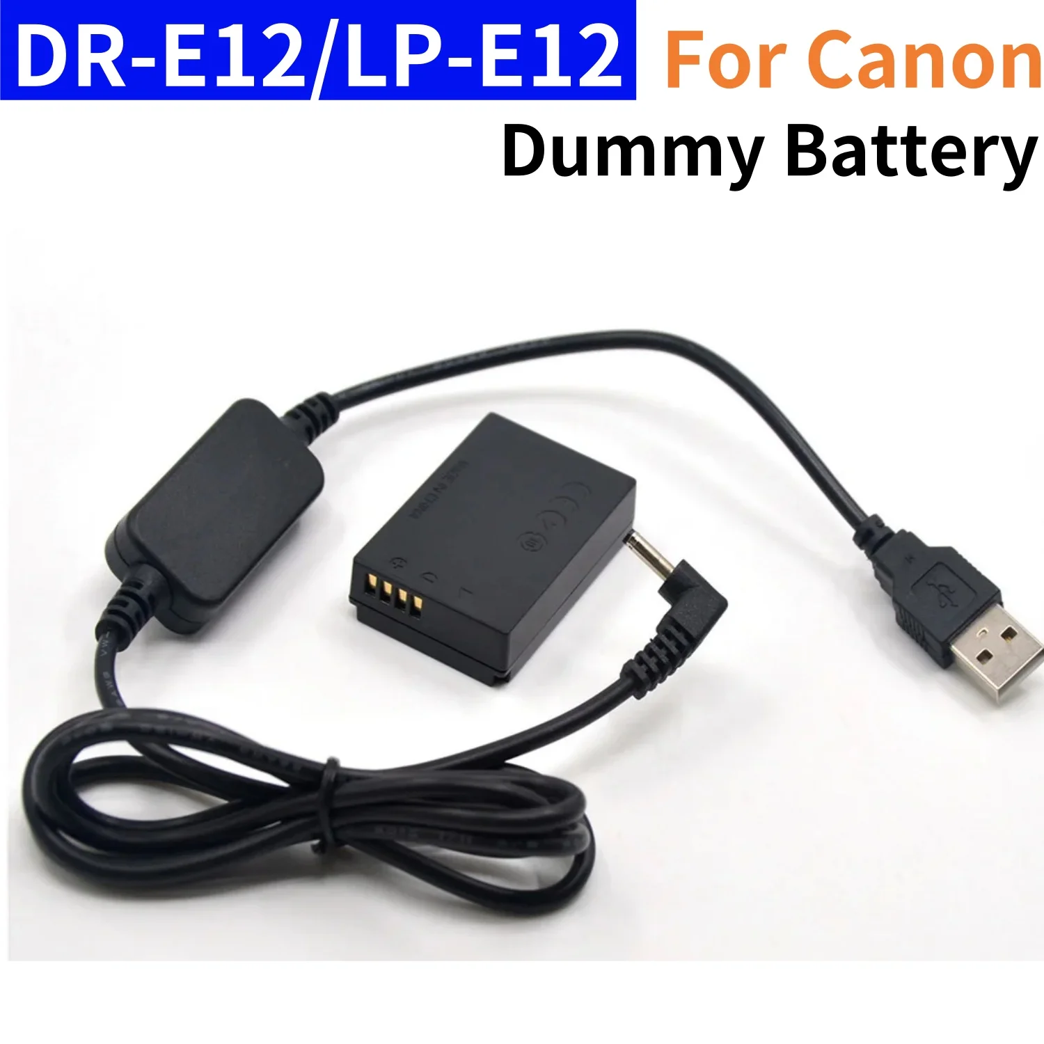 

DR-E12 DC Coupler USB DC 5V Cable LP E12 Dummy Battery for Canon EOS M M2 M10 M50 M100 M200 Cameras