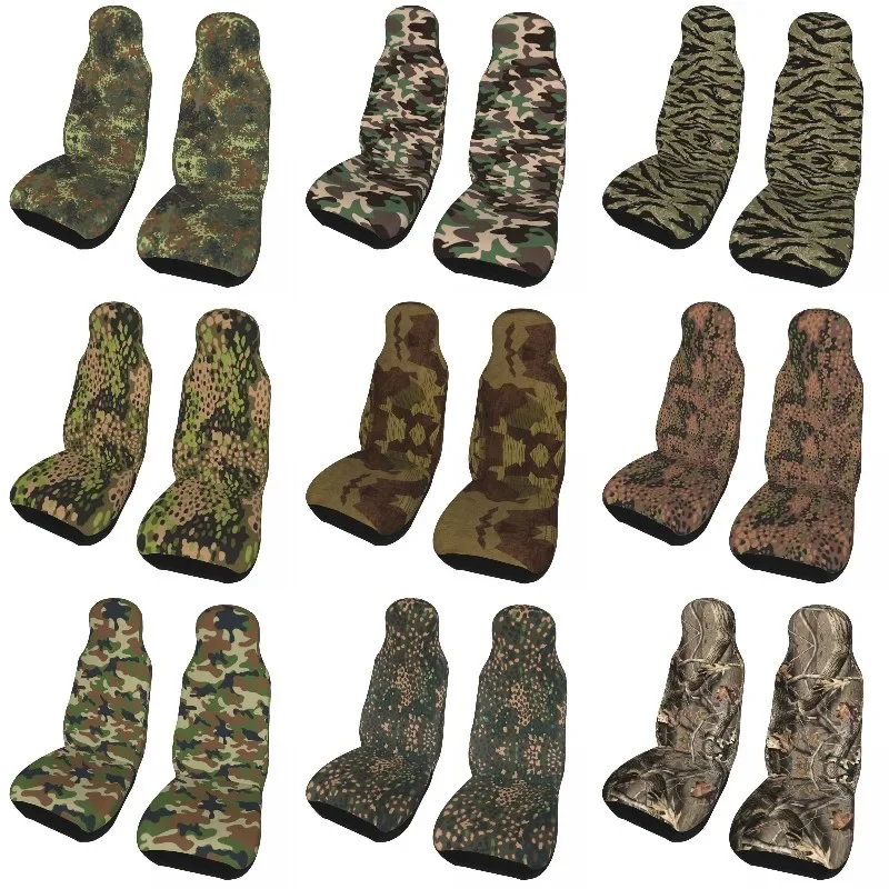 German Splittertarn Camo Car Seat Cover Military Army Automobiles Seat Covers Fit for Cars Trucks Auto Protector Accessories 2PC