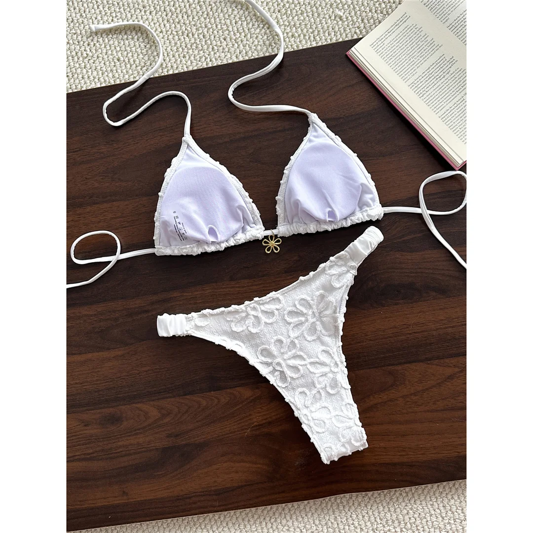 2026 Blumenmuster Neckholder-Bikini Damen-Badeanzug Zweiteiliger Bikini-Set Brasilianischer Badeanzug Badebekleidung V8270 – Detail 18