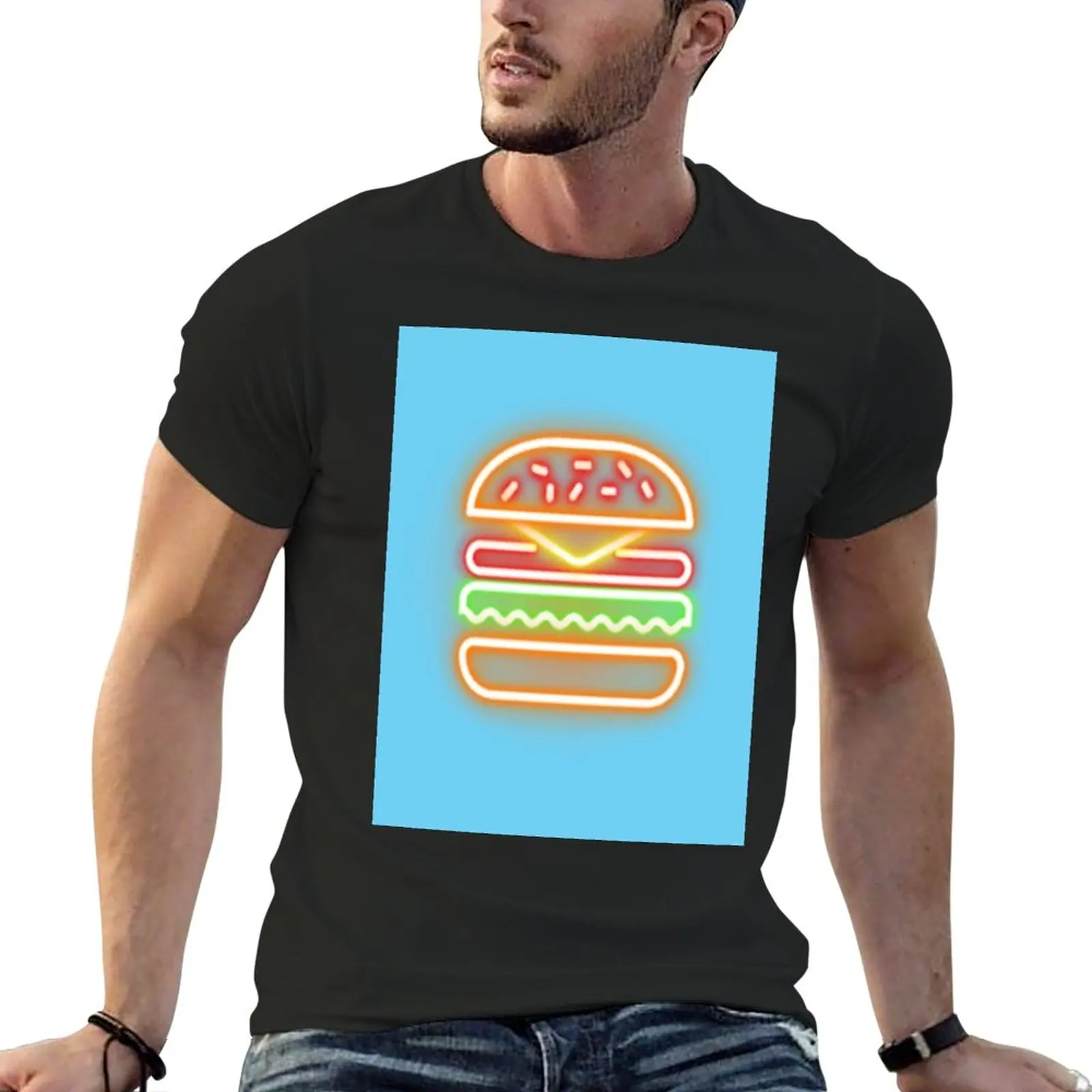 T-shirts fast-food T-Shirt custom t shirts anime Short sleeve tee men