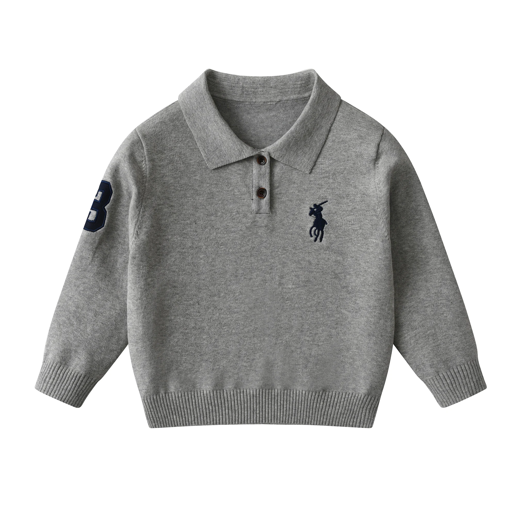 

Kids Collared Sweatshirt - Soft Cotton Long Sleeve Pullover Sweater for Children Boys & Girls (Autumn and Winter Style)
