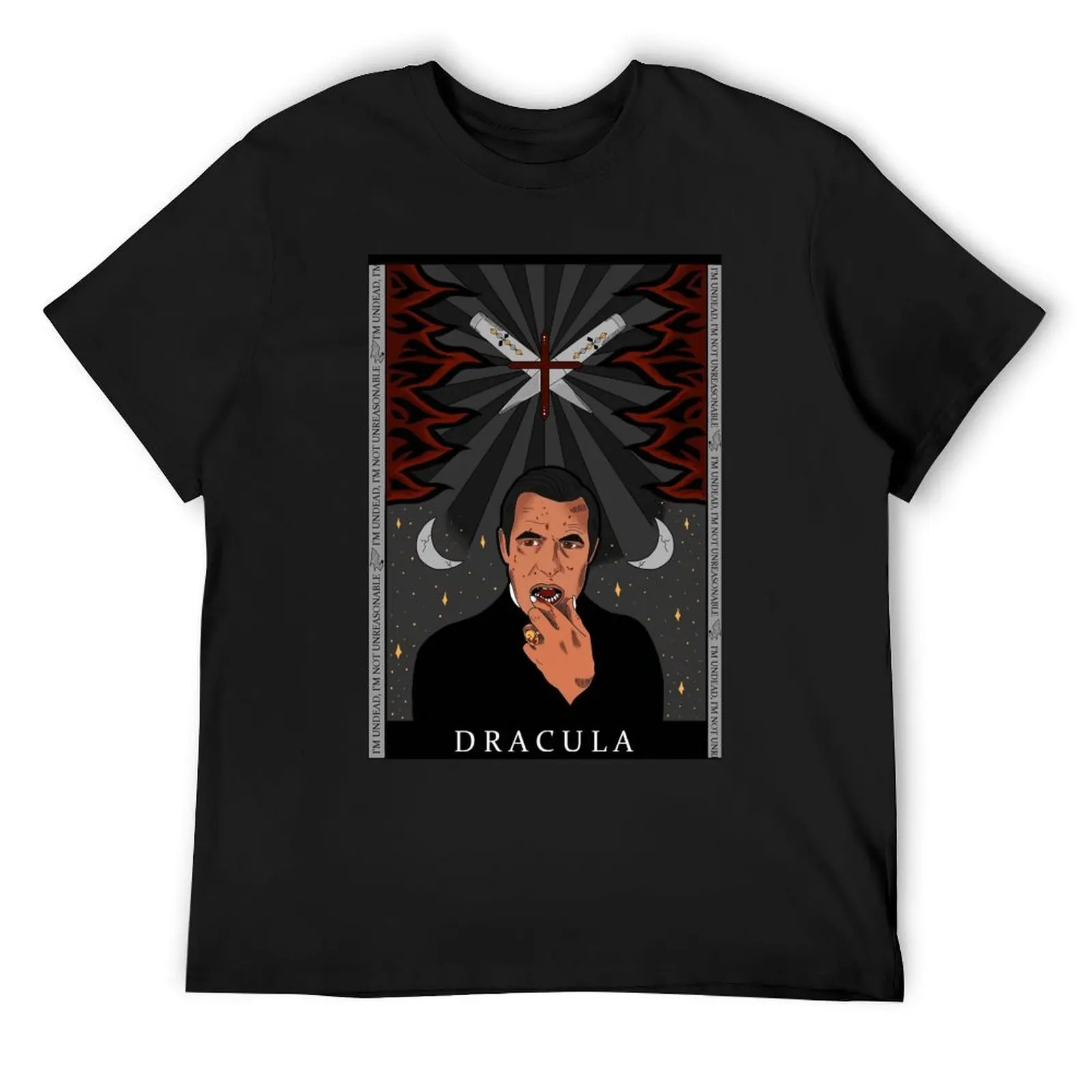 Dracula Tarot Card T-Shirt blanks vintage plus size clothes boys whites mens champion t shirts