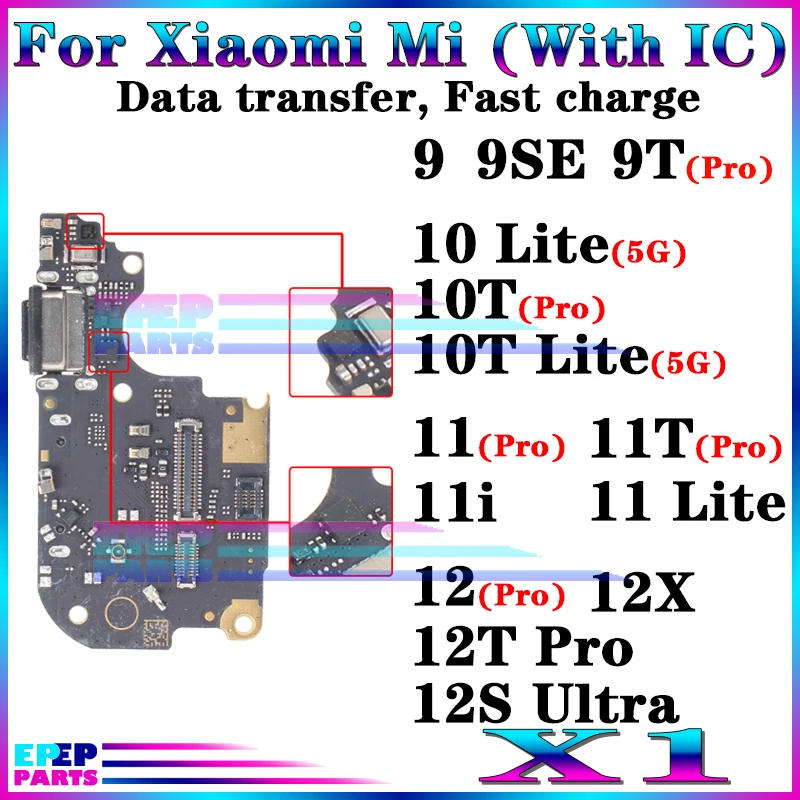Usb-коннектор для док-станции, зарядное устройство с гибким портом для Xiaomi Mi 9 9SE 9T 10 10T 11 11i 11T 12 12X 12S 12T Lite Pro, ультратонкая зарядная плата