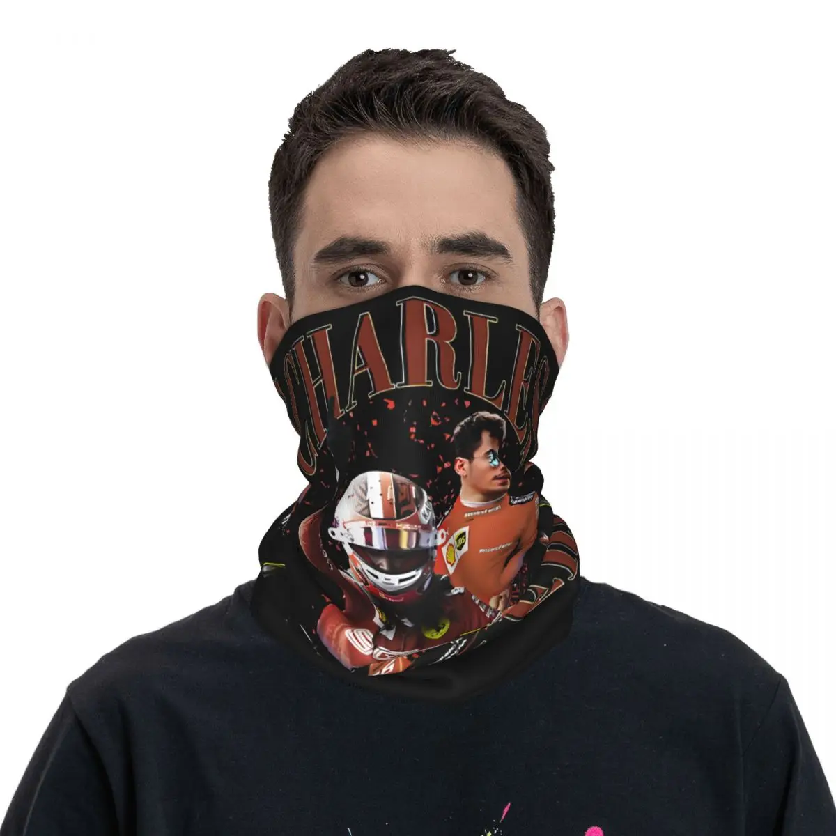 Badass Charles Leclerc Bandana para el cuello, polaina para la cara de Motocross, pasamontañas para ciclismo, Unisex, adulto, a prueba de viento