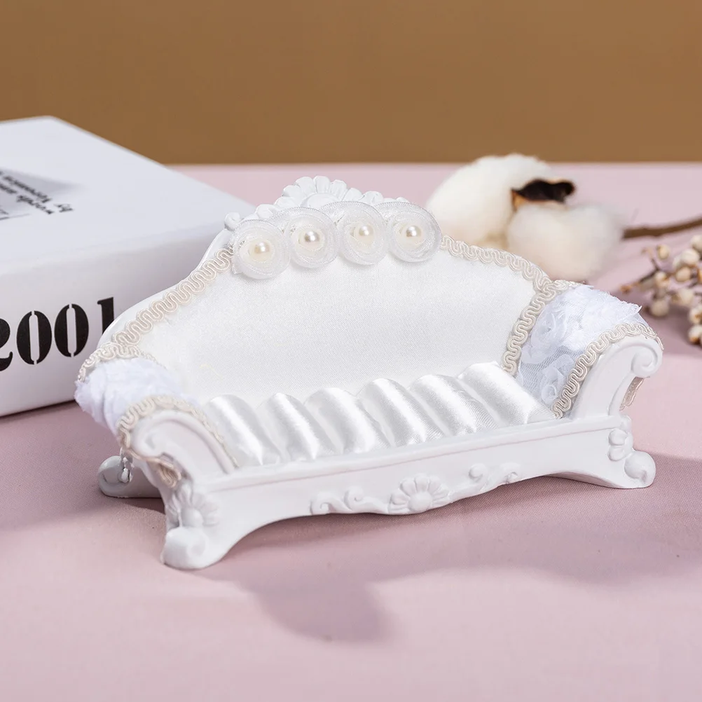 

Vintage Style Jewelry Display Stand White Ring Organizer Sofa Shape Storage Holder For Women Jewelry Display Stand Gift