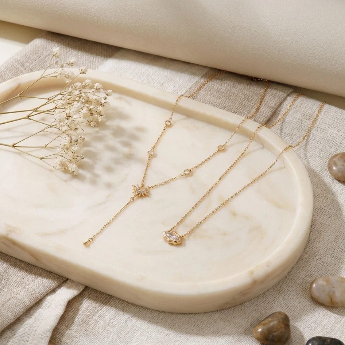 Doppelschichtige Strass-Geometrische Sonnenanhänger-Halskette in Y-Form für Frauen, Eleganter Rhombischer Sonnenblumen-Choker, Partyschmuck – Detail 22