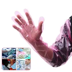 50PCS Disposable Long Arm Glove Plastic Film Farm Cattle Sheep Glove Vet Plastic Glove Veterinary Supplies