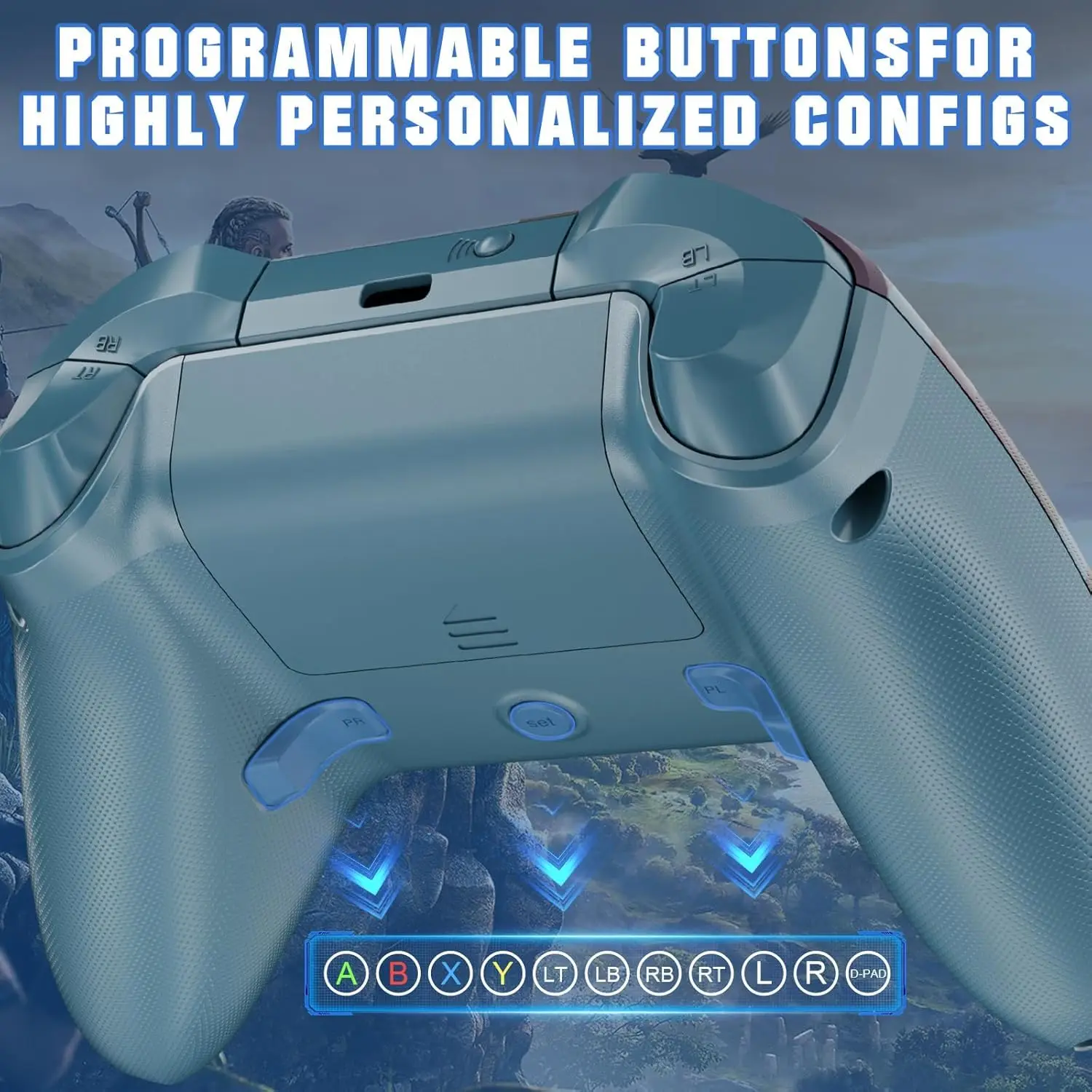 وحدة تحكم ألعاب لجهاز Xbox One S/X/Series S/X/PC عصا تحكم للألعاب مع مستشعر جيروسكوبي 6 محاور، اهتزاز قابل للتعديل، لوحة ألعاب TurboFunction