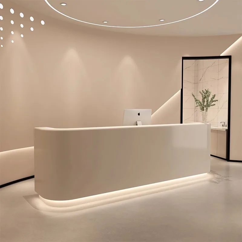 Reception Desks Simple Modern Company Reception Desk Beauty Salon Hotel Reception Desk Baking Paint Reception Desk