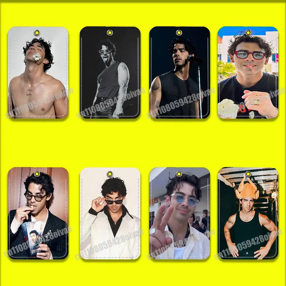 Actor J-Joe Jonas For ID Clips Credit Bank Campus Card Holder Cover Decoration PU Leather Keychain