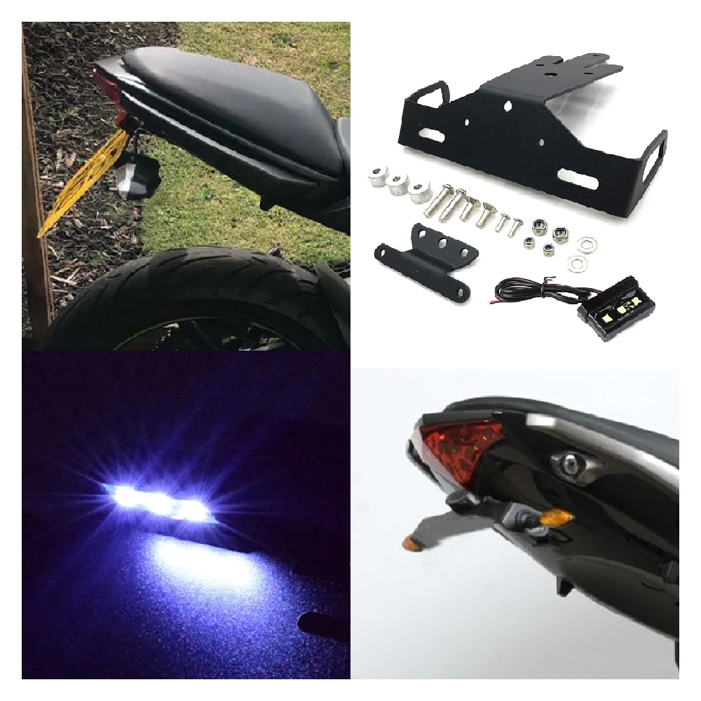 

Fits for Kawasaki Ninja 650R ER6F ER6N ABS 2012-2016 Motorcycle License Plate Holder Tail Eliminator Fender Replacement Bracket