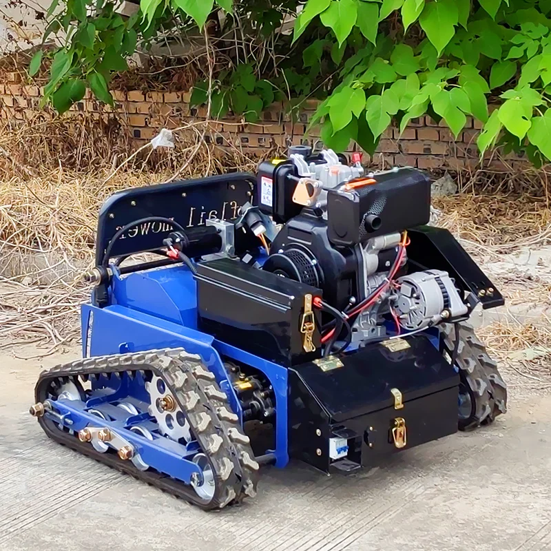 Customized  Engine Small Robot Grass Cutter Cutting Width Home Garden Farm Remote Control Crawler Lawn Mower
