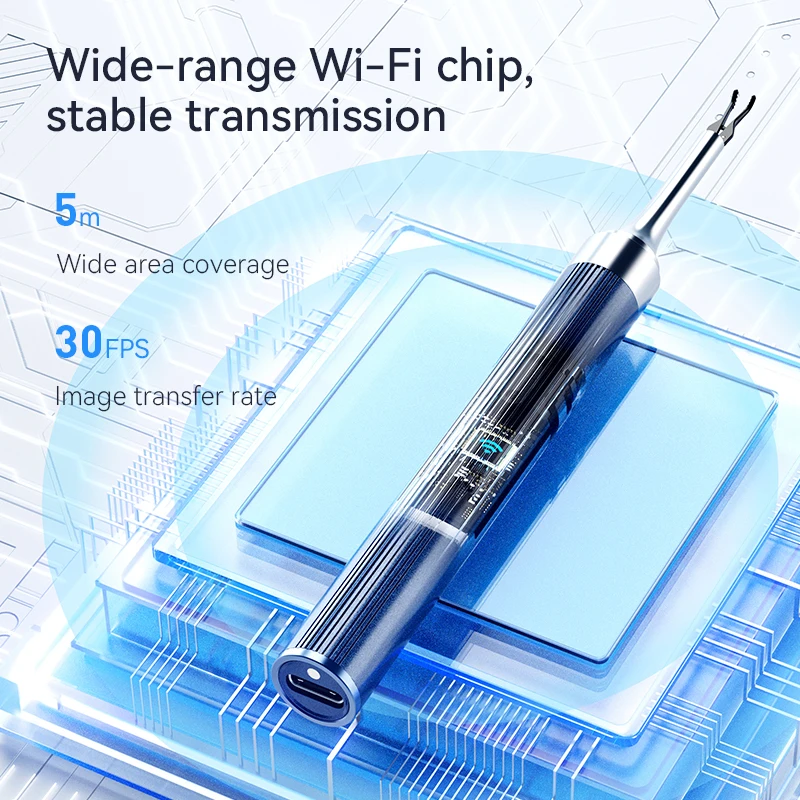 WIFI Wax Endoscope 8MP HD Earpick Smart Visual Ear Cleaner with Tweezers Powered Mini Camera Otoscope Personal Health Care Tool