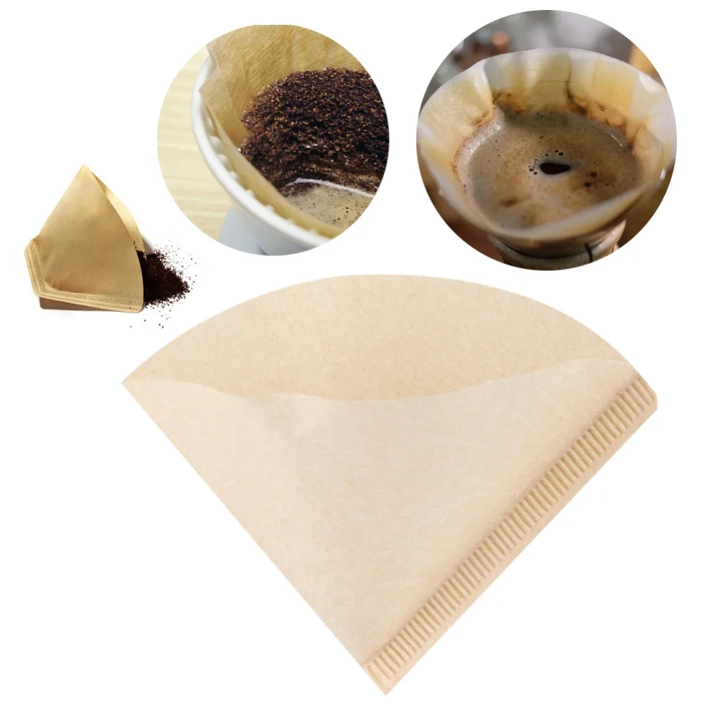 

40 Pcs set Nature Coffee Cup Filter Papers Burlywood Color Single Use Cone Shape Coffee Filters Cone Shape