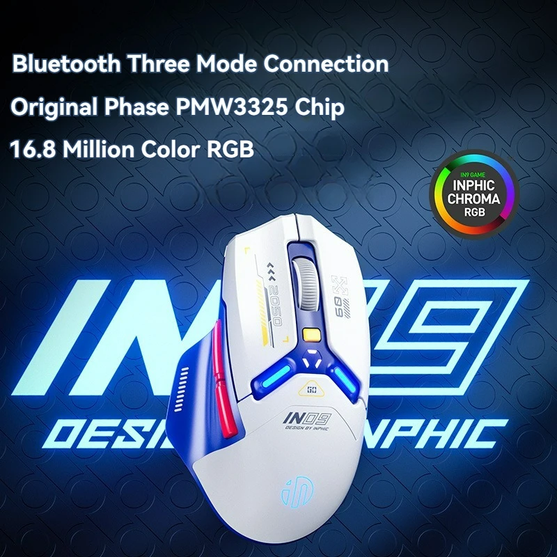 Imagem -04 - Mouse sem Fio Bluetooth Gaming Conexão Tri-mode 10000dpi 2.4g Pmw3325 Rgb Light pc Gaming Laptop e Mac