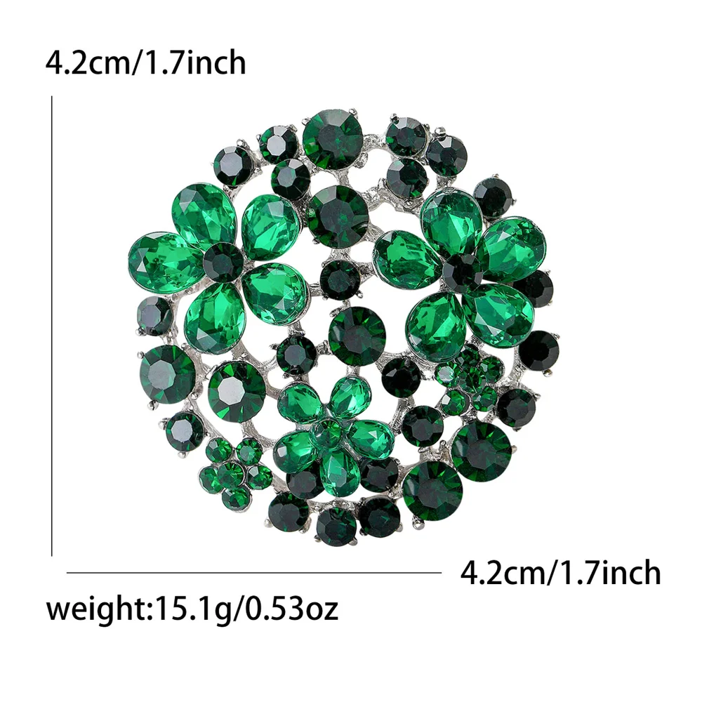 Vintage Diamond Studded Flower Brooch Gradient Colored Enamel Pin Coat Suit Chest Flower Pins Decoration Accessories