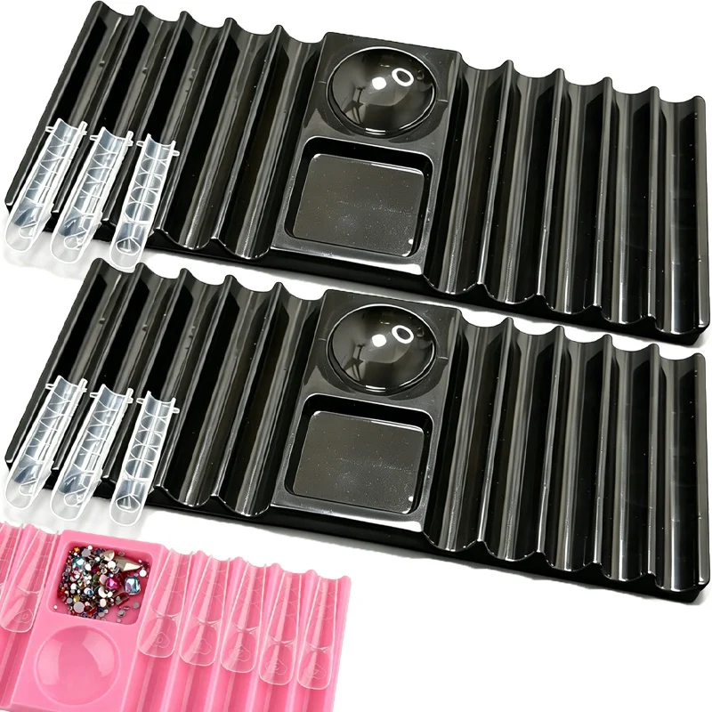 

Reusable Nail Art Palette with Brush Holder Nail Arts Pen Holder Color Mixing Tray Display Stand Nails Storage Showing Shelf