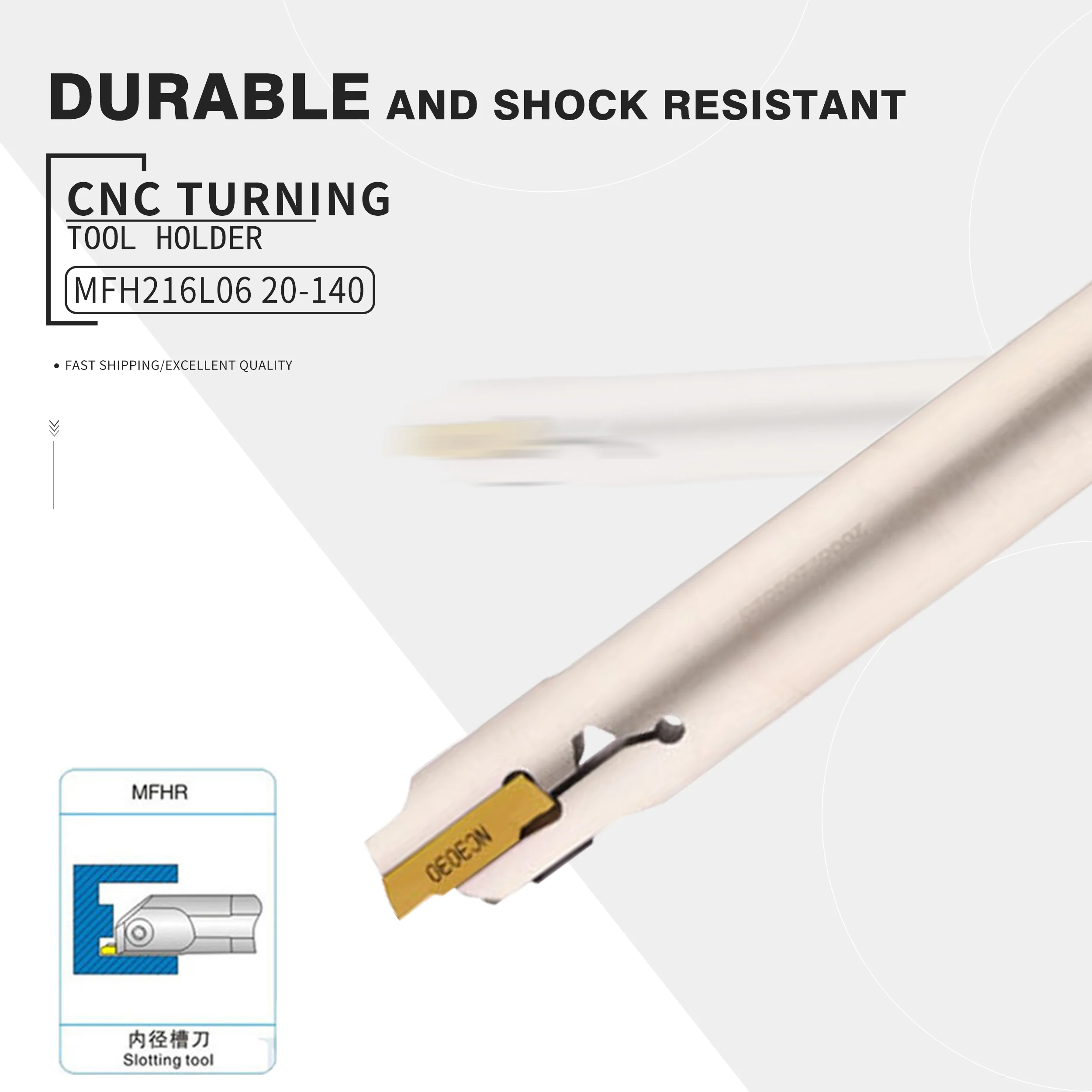 MFH216L06-20/140 MFH220L06-25/140 MFH320R08-25/140 MFHR/MFHL Internal grooving toolholder Spring steel highhardness turning tool