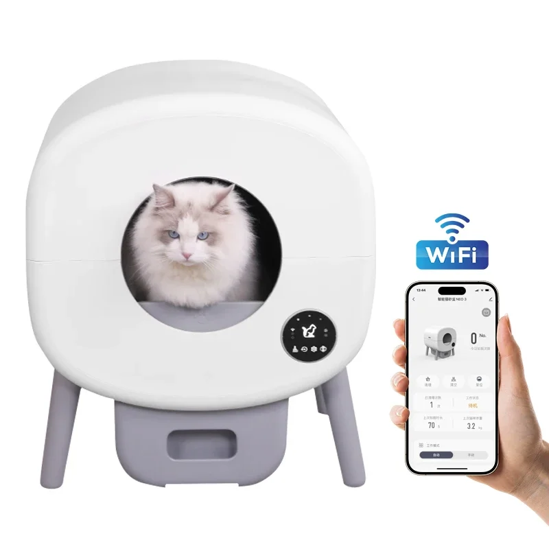 

Automatic Cat Box Smart App Control Self Cleaning Boxes Cat Sandbox Electronic Pet Toilet Cat Supplies