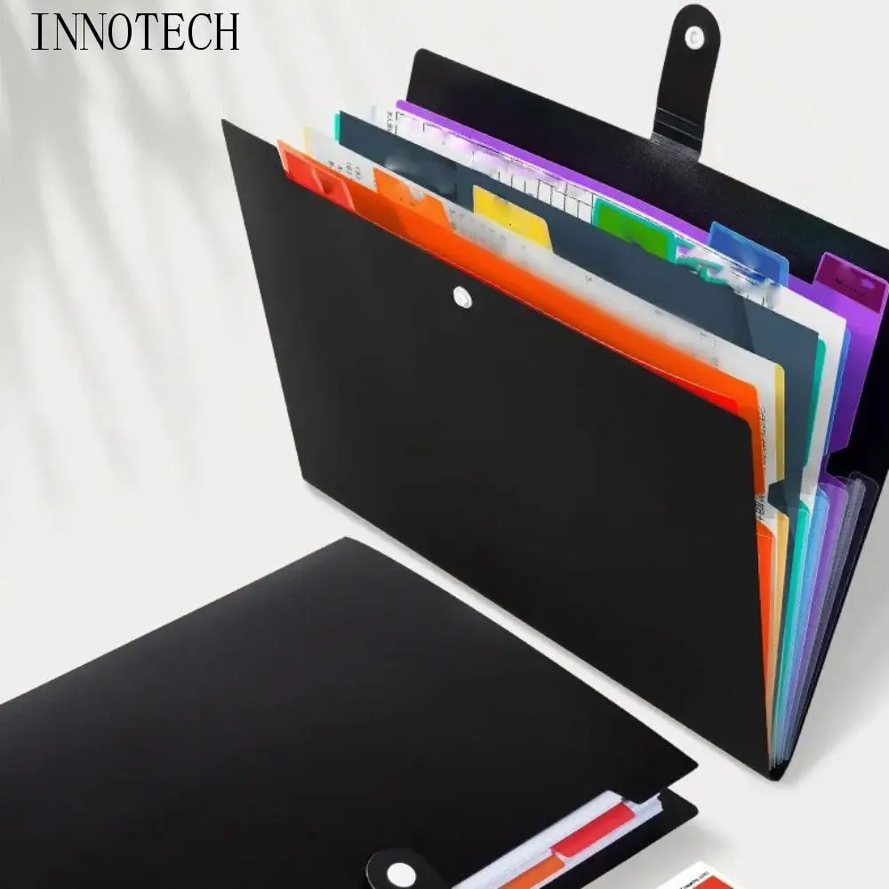 

Сумка-папка для файлов формата А4, многослойный органайзер для файлов-гармошка большой емкости, черная водонепроницаемая папка для хранения файлов, документы