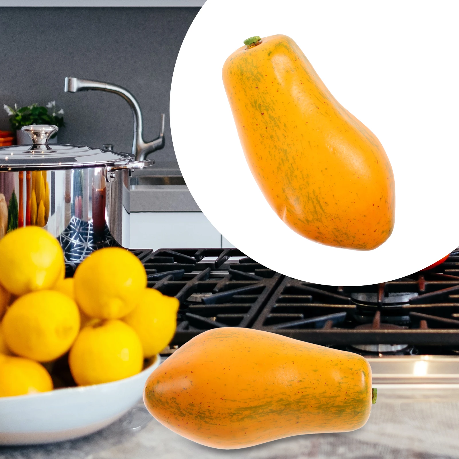 Simulated Papaya Props High Quality Foam Realistic Design Kids Toy Kitchen Decoration Photography Artificial Fruit Fake Papaya