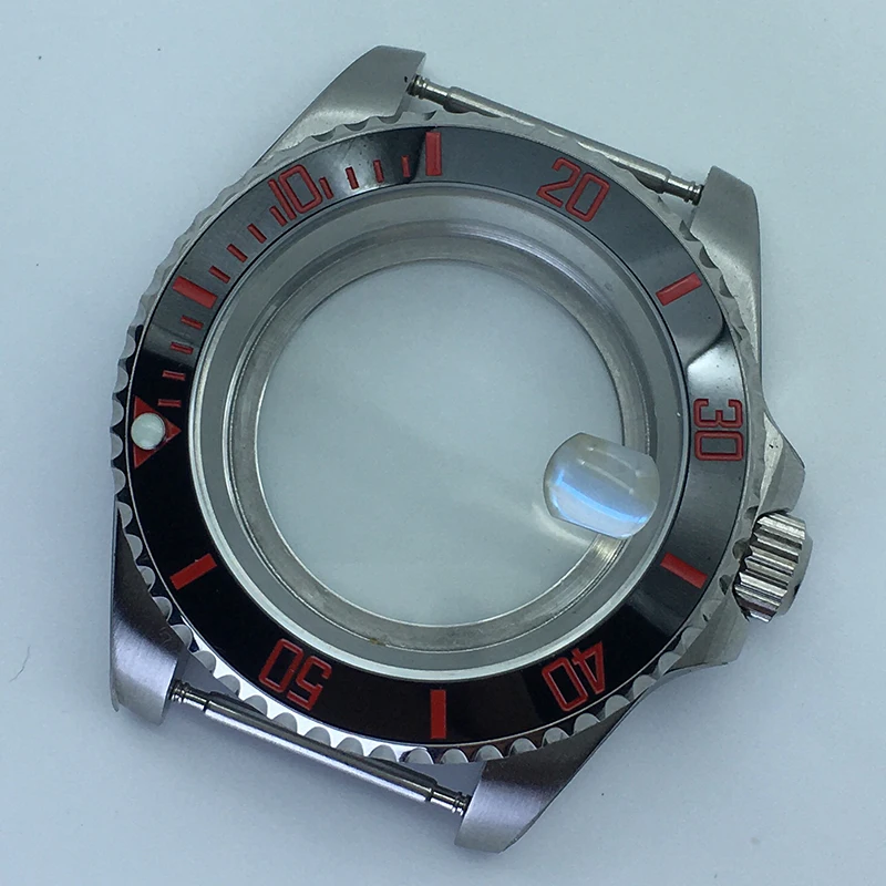 200M Diving Case 40mm Fit NH35 NH36 Watch Case  Sapphire Glass Ceramic insertion ring For28.5mm dial Glass exhibition back cover