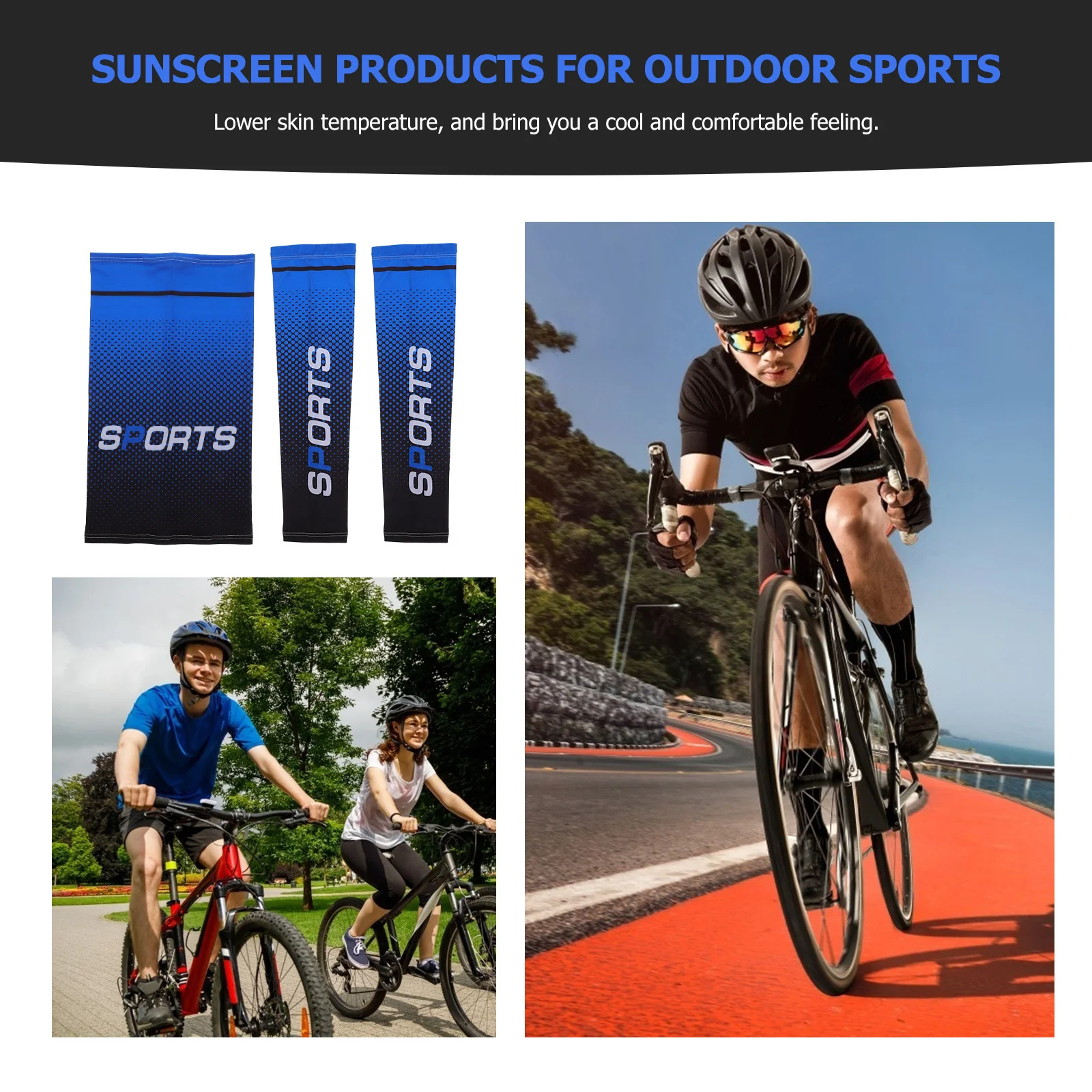 1セット1セット日焼け止めフェイスマスクスリーブ肘サポート通気性アウトドアアームガード男性女性用夏UV