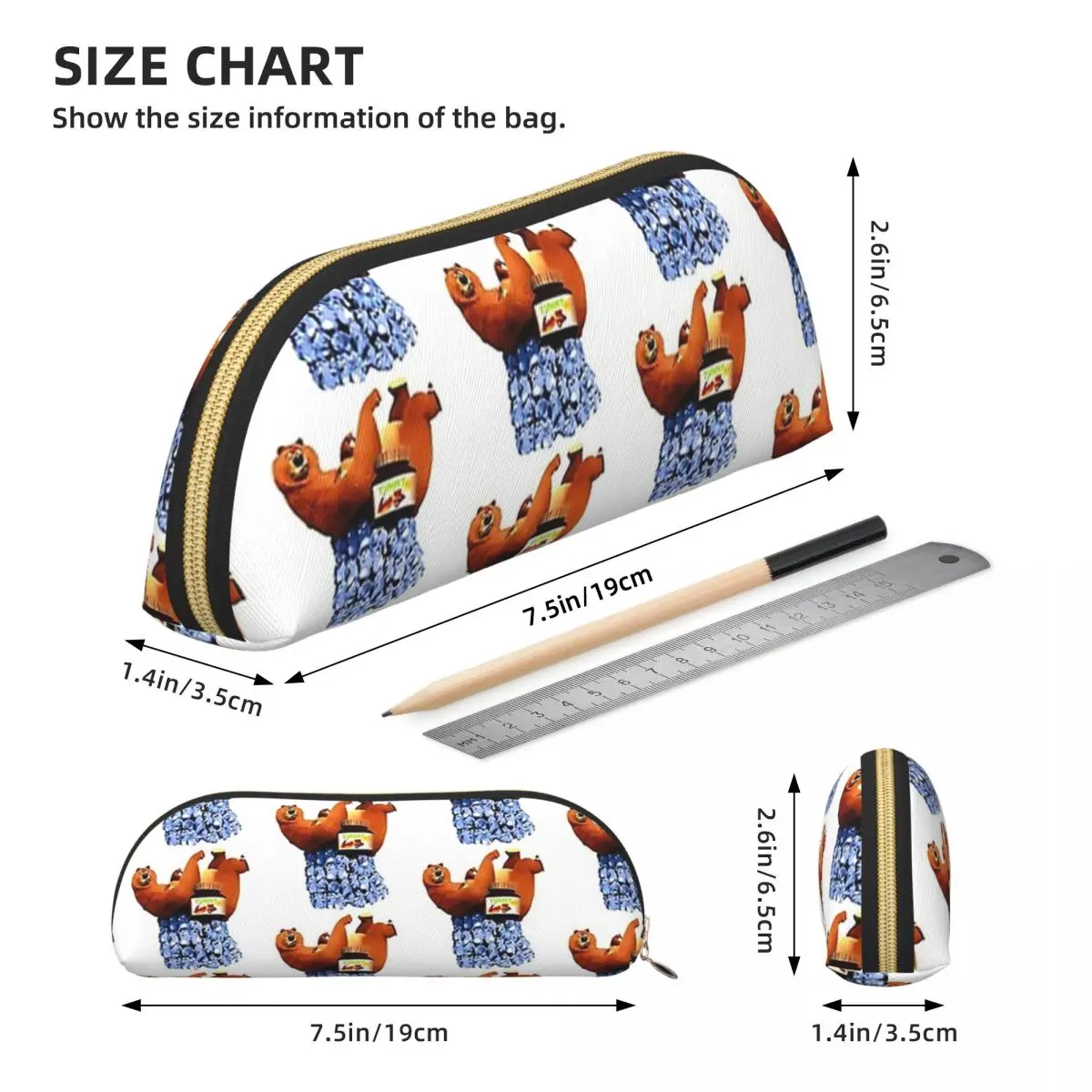 Grizzy And The Lemmings مقلمة قلم رصاص الحقيبة تخزين القرطاسية لوازم سعة كبيرة صندوق القلم حقيبة أقلام رصاص صبي فتاة المدرسة