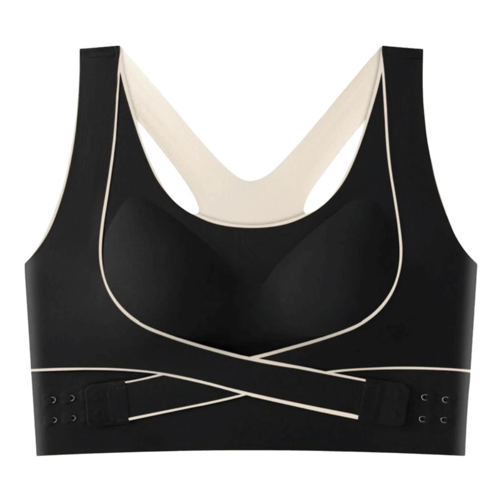 

Shockproof Wireless Padded Sports Bra Front Adjustable Buckle Breathable Training Fitness Bra Gathering Moisture-Wicking