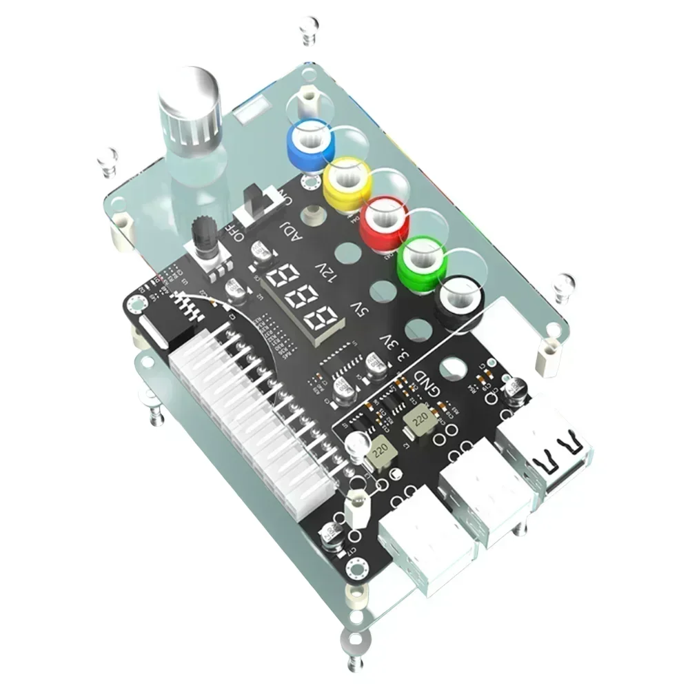 24-Pin ATX Power Adapter Board Kit Voltage Regulator Terminal Block 3.3V/5V/12V Output For STM32 And LED Electronic Device