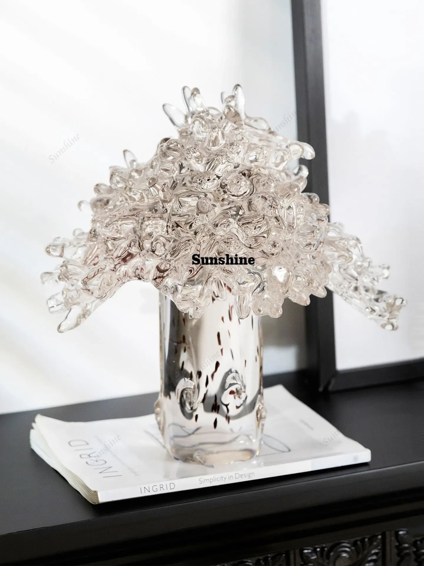 High-end glazed tree ornaments, modern light luxury villa living room decorationTJ