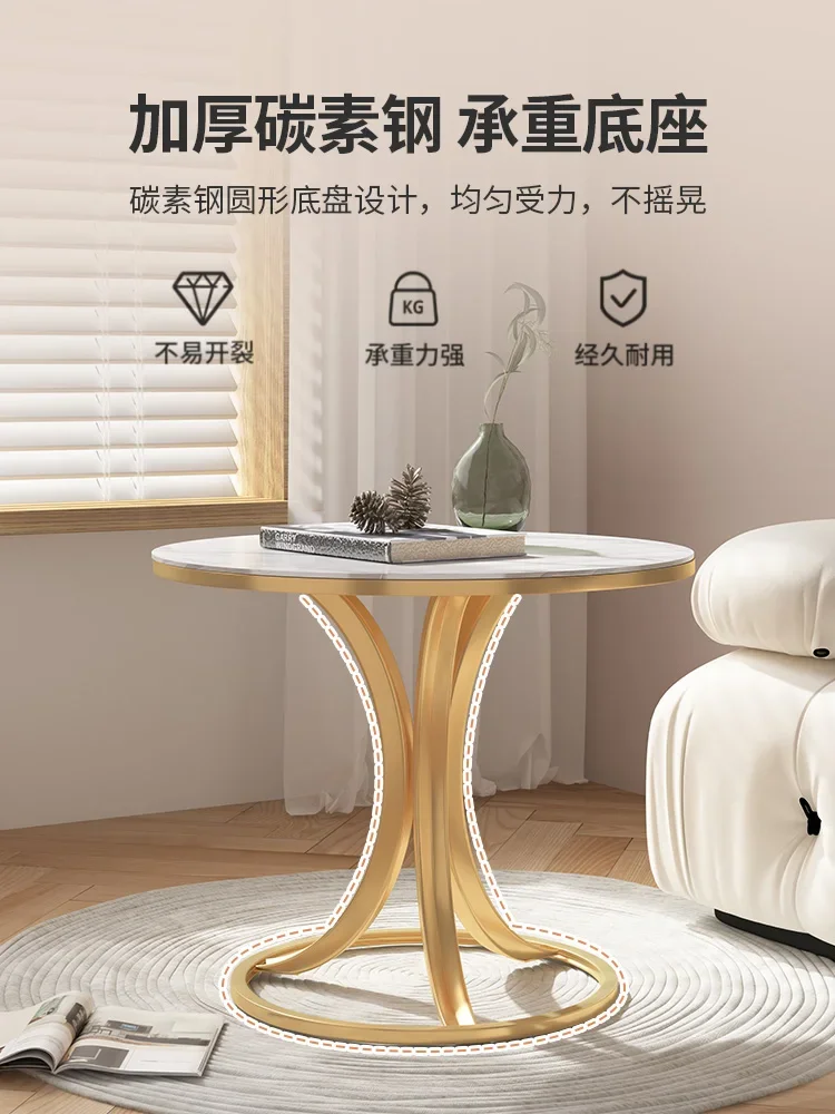 Tea table, living room, home 2023 new small house, tea table, light luxury sofa, side table, balcony, glass tea table