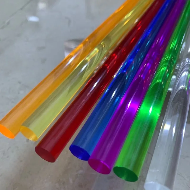 6本 1/4インチ径x11 1/4インチ長さ L クリア半透明アクリルプレキシガラスプラスチックロッド - 0.25インチ - イエロー、ブルー、オレンジ、グリーン、パープル、レッド