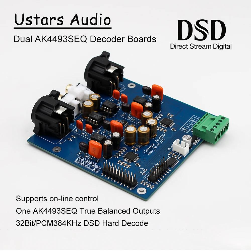 Lyele Audio AK4493EQ Decoder Board DAC HiFi Home High End Audio Sound Amplifier DSD512 32Bit 768KHz Home Theater DIY