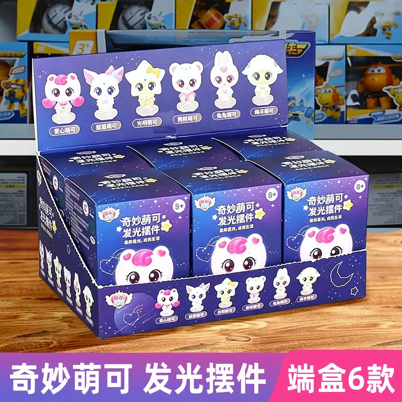 Authentic Qimiao Mengke Shining Meteor Blind Box Glowing Ornament Doll Toy Love Rabbit Fox Light Sheep Table Decor Collectors - view 2