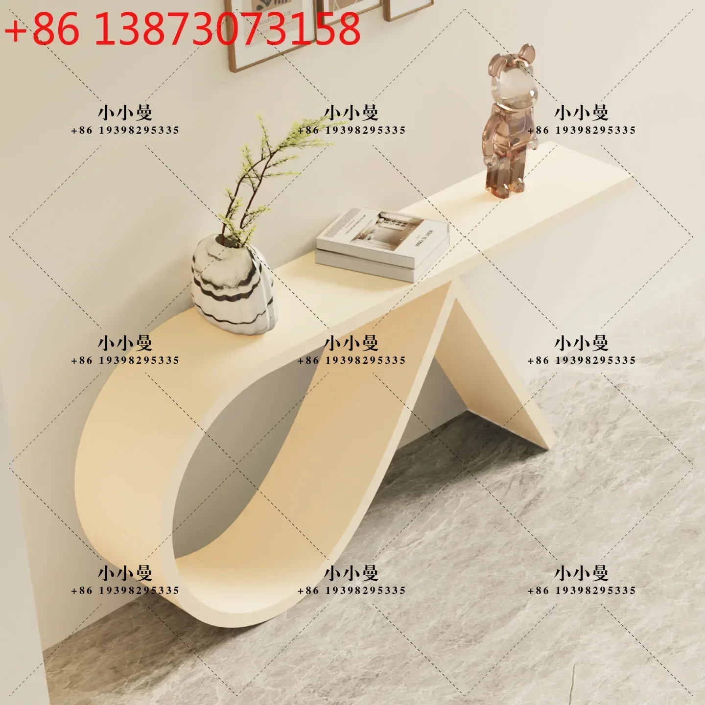 Kecheng Cream-style entrance living room, foyer, hotel corridor, wall-mounted art counter