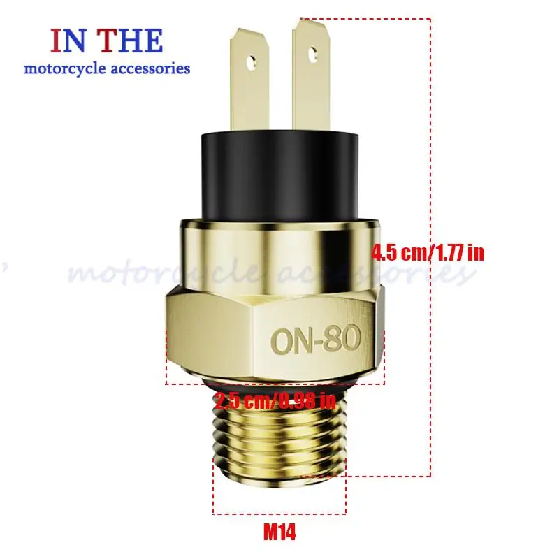 M14 M16 Sensor Suhu Saklar Termostat Suhu Pendingin Radiator Listrik 65-95 ℃   Untuk Aksesoris Motor ATV Quad