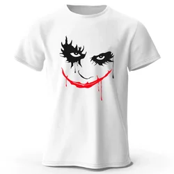 2024 Summer New Joker Smiling Face Printed Cotton T-shirt Fashion Hip Hop Men's Personalized Casual Round Neck Top