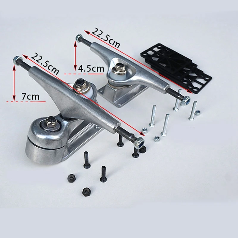 1Set Stomp Free Land Surf Skateboard Spring Bracket Skateboard Bridge Swivel Flexible Bottom Silver