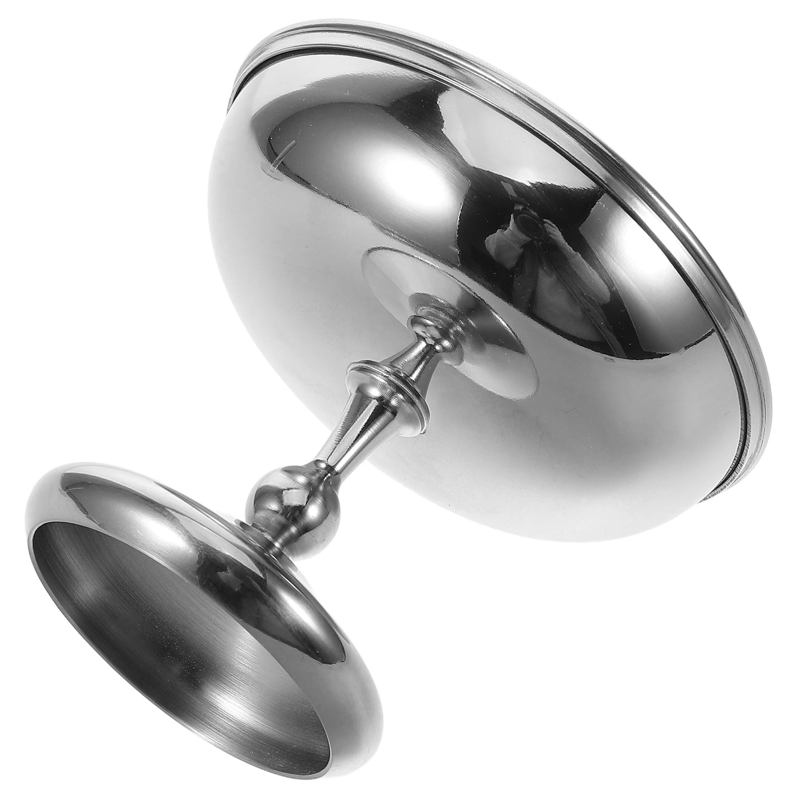 

Mousses Cups Stainless Steel Dessert Ice Cream Serving Silver Footed Yogurt Bowls