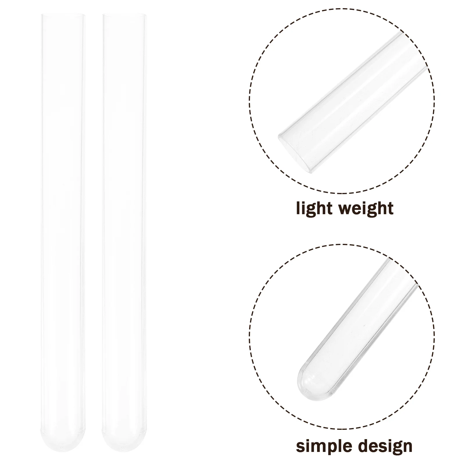 

20 Pcs Test Tube Containers Tubes Clear with Caps Storage Transparent Plastic Vials