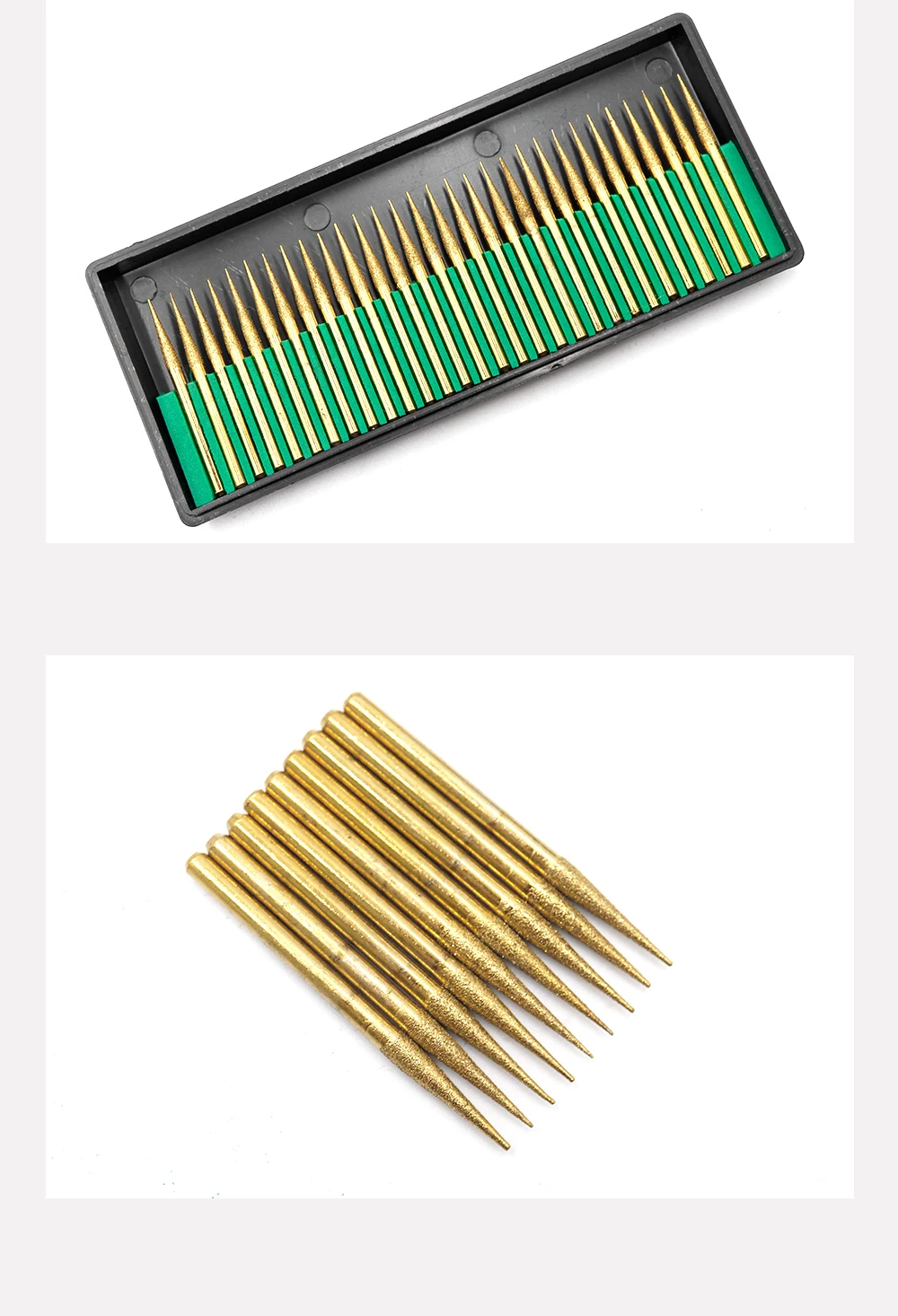 30 Stück Körnung # 120 Stück 3mm x 3mm Diamant-Schleifspitzen, Diamant-Schleifstifte, Schleif- und Polierköpfe für Dremel – Detail 7